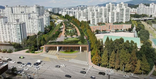 분당~수서간 도시고속화도로 소음저감시설 2단계 조감도. 매송지하차도 인근.