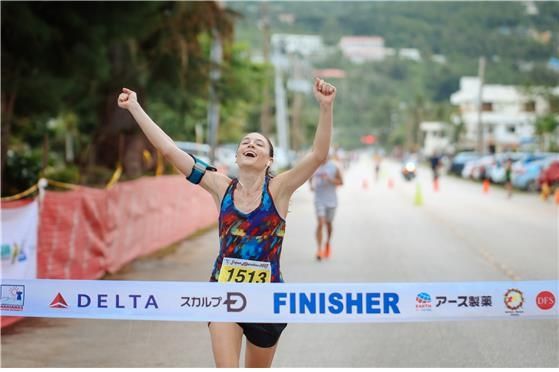 사이판 마라톤 완주자의 모습