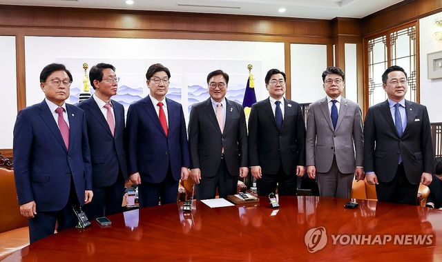 우원식 국회의장과 여야 원내대표