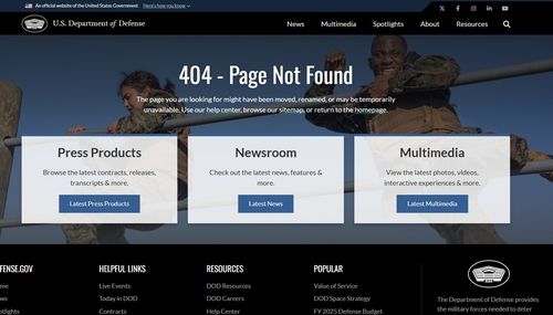 아이라 헤이스 관련 정보를 담고 있던 미 국방부 홈페이지. 지금은 찾아볼 수 없다.