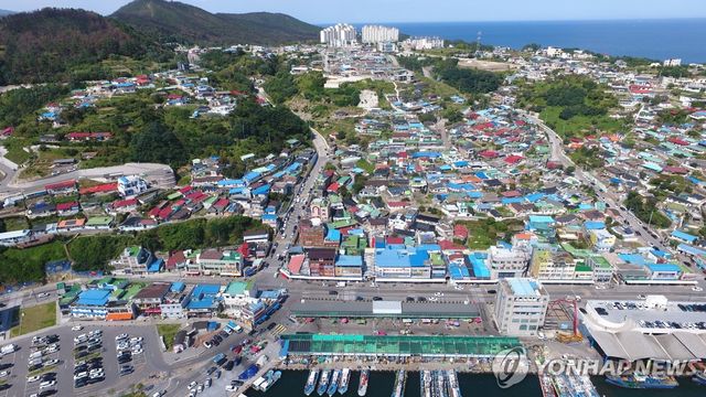 동해시 묵호항 배후 지역 모습