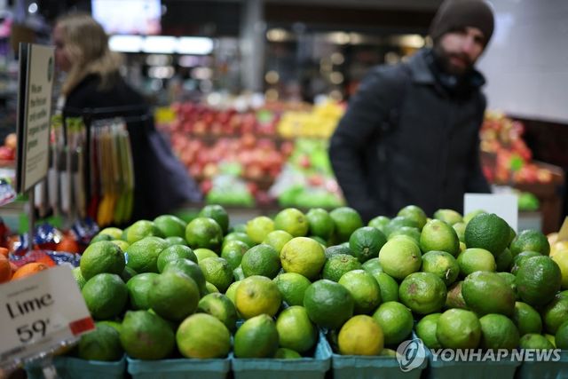 뉴욕의 슈퍼마켓에 진열된 라임