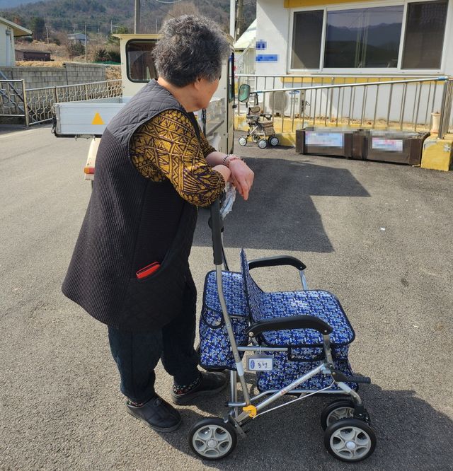 실버카를 이용하는 어르신