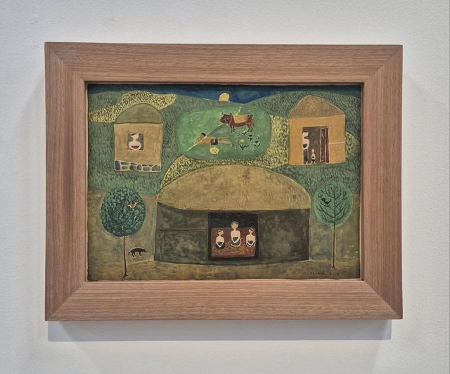 국립현대미술관 청주관에서 열리는 '수채:물을 그리다'전에서 소개되는 장욱진의 '마을'[사진 황희경]