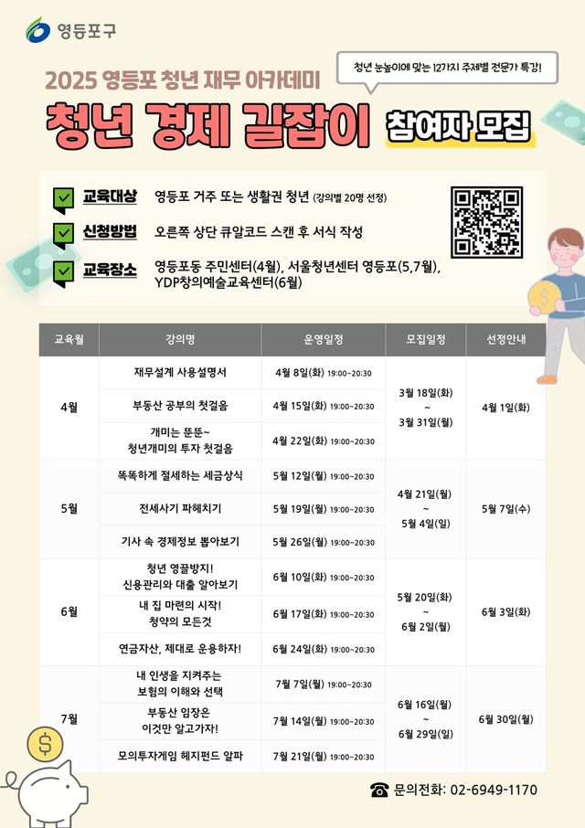 2025년 영등포 청년 재무 아카데미 홍보 포스터