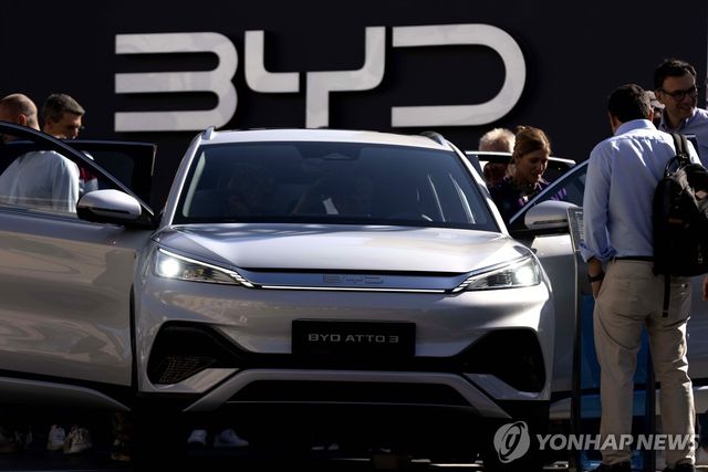 중국 BYD 전기차. [AP=연합뉴스 자료사진]