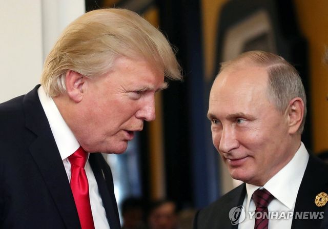 도널드 트럼프 미국 대통령과 블라디미르 푸틴 러시아 대통령 [EPA 연합뉴스 자료사진. 재판매 및 DB 금지]