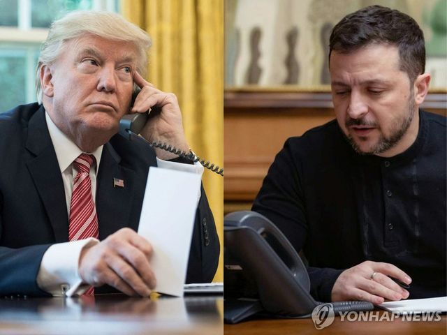 도널드 트럼프 미국 대통령(왼쪽)과 볼로디미르 젤렌스키 우크라이나 대통령(오른쪽)
