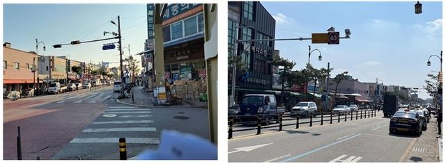 단속카메라 설치 개선 전(좌)후 