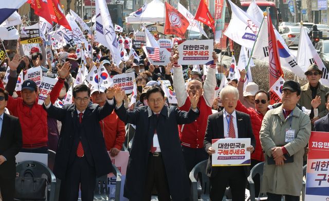 세이브코리아 집회에 참석한 황교안 전 총리