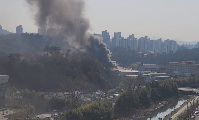 배드민턴장 화재 현장