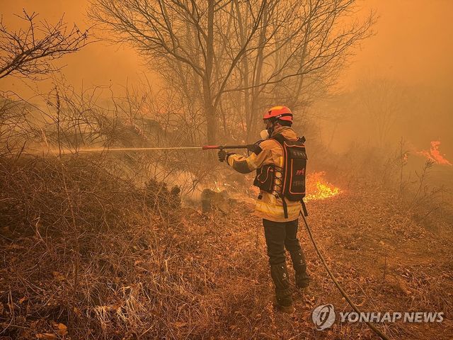 경북 의성군 산불…소방 당국 진화 중