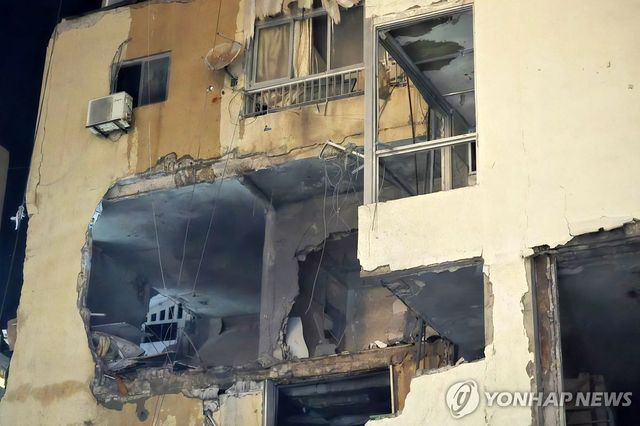 폭격당한 레바논 티레의 건물