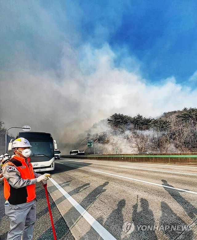 울산 울주군 온양읍 산불 현장