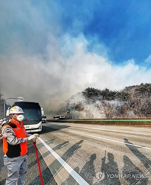 울산 울주군 온양읍 산불 현장