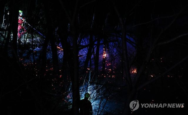 야간까지 이어지는 산불 진화작업