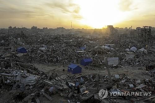 이스라엘의 공격으로 초토화한 가자지구 북부 모습
