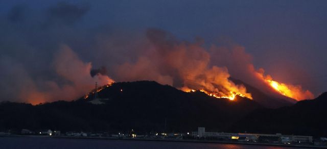 오카야마현 오카야마시 산불