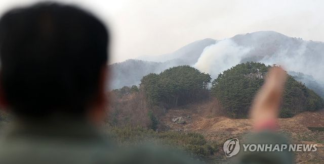 대피 명령에 산불 보는 주민