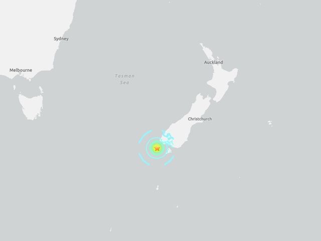 뉴질랜드 남섬 근처 바다에서 규모 7.0 강진 발생