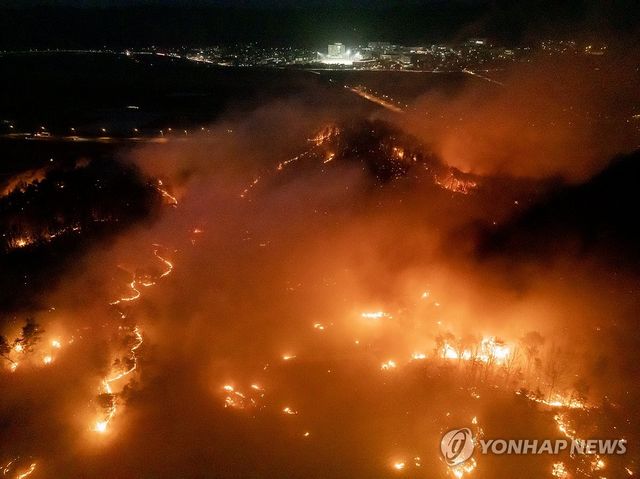 안동 남선면까지 번진 산불