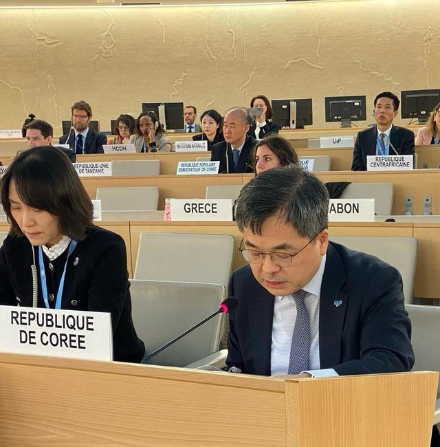 발언하는 윤성덕 주제네바 한국대표부 대사