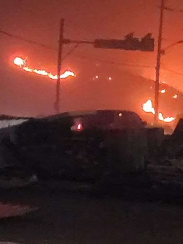 청송군 진보면 신촌리로 확산한 산불