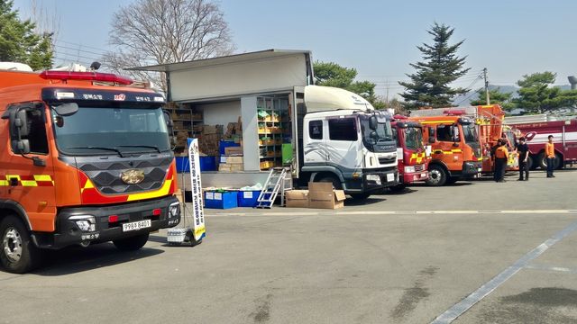 타타대우모빌리티의 소방차 차량 점검 서비스 현장