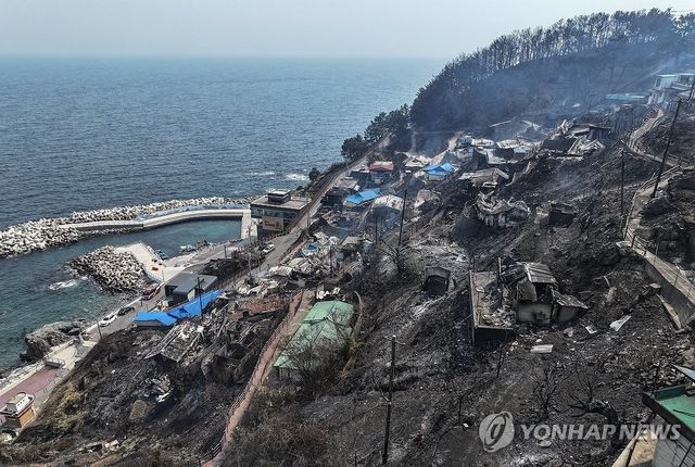 평온한 바닷가 마을 덮친 산불