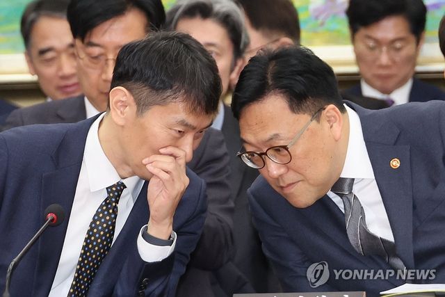 대화하는 금융위원장과 금감원장