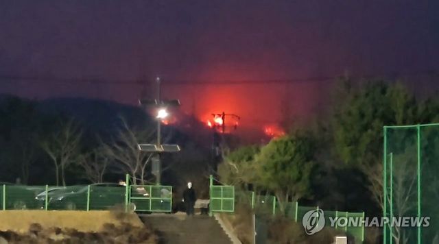 하동 옥종면 산불 모습