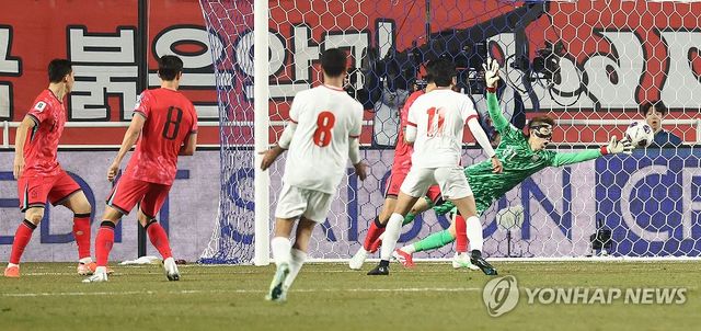아쉬운 동점골 허용