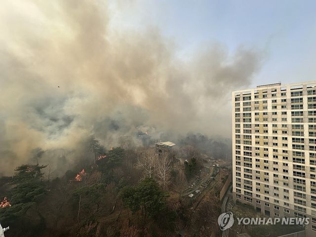 아파트 코앞까지 다가온 화마