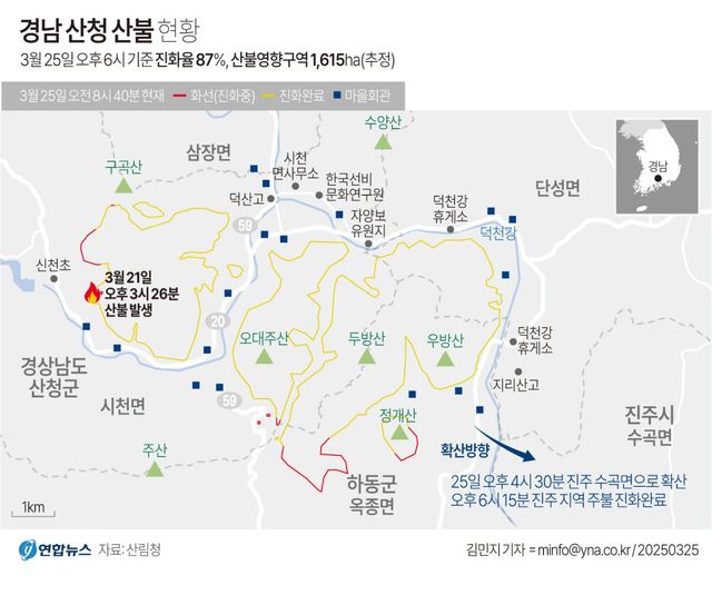 [그래픽] 경남 산청 산불 현황