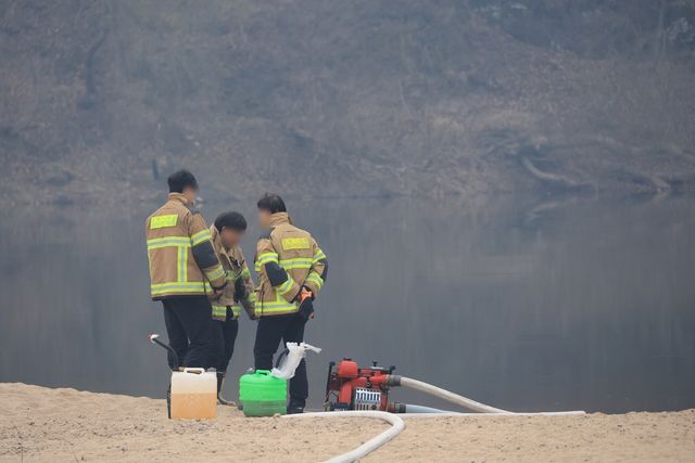 낙동강에 설치된 동력소방펌프