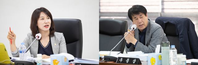 군산시의회 윤신애(왼쪽) 의원과 우종삼 의원