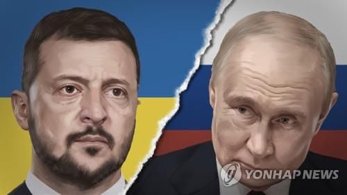 젤렌스키 우크라이나 대통령(좌)과 푸틴 러시아 대통령
