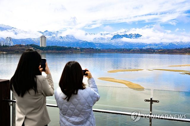 봄눈 구경하는 시민