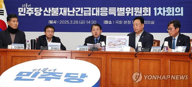 산불재난긴급대응 특위 주재하는 김병주 위원장