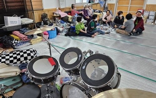 안동시 임하면 복지회관에 마련된 이재민 대피소 