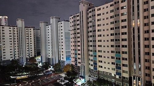 아파트 정전 모습