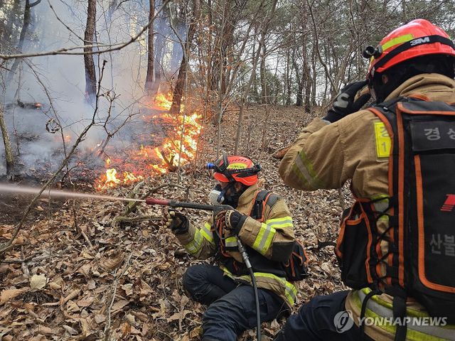 화마와 사투 벌이는 산불진화대원들
