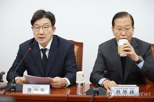 발언하는 권성동 원내대표