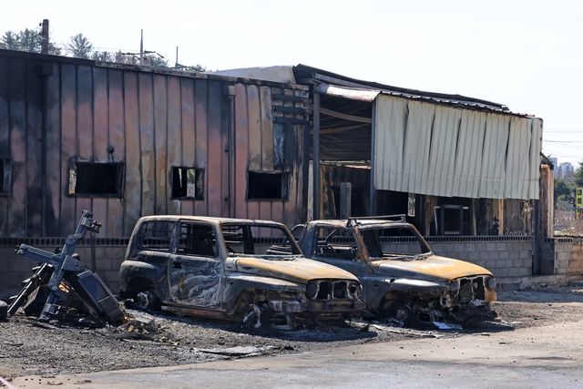 산불에 탄 자동차