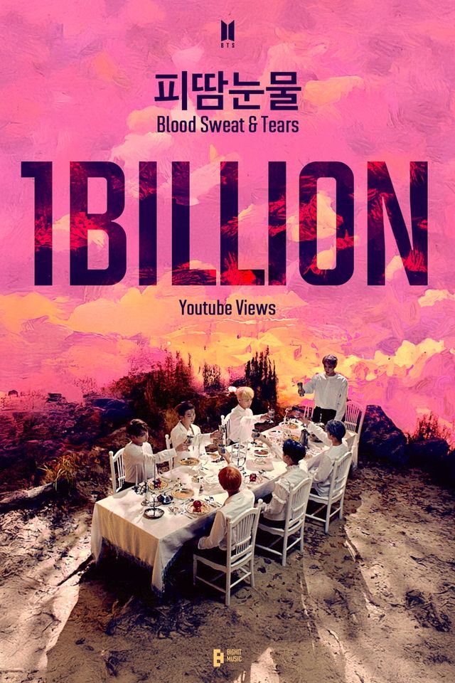 BTS '피 땀 눈물' 뮤직비디오 유튜브 10억뷰