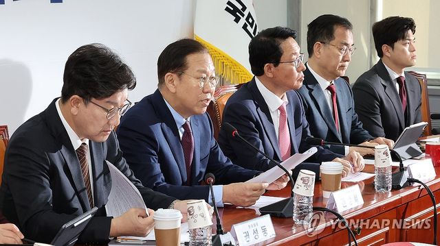 비대위원 회의에서 발언하는 권영세 비대위원장