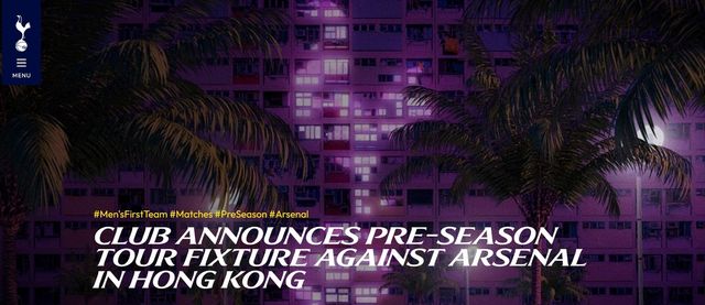 아스널과의 프리시즌 매치 일정을 공지한 토트넘 
