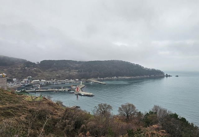 신공항이 들어설 가덕도 대항항과 국수봉, 남산의 모습