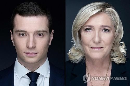 조르당 바르델라 RN 대표와 마린 르펜 의원