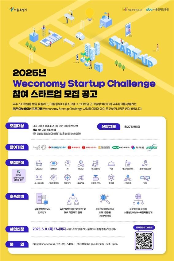 서울시 '위코노미 스타트업 챌린지(Weconomy Startup Challenge)' 홍보 포스터